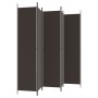 Biombo divisor de 5 paneles de tela marrón 250x220 cm de vidaXL, Divisores de ambientes - Ref: Foro24-350203, Precio: 43,84 €...