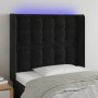 Cabecero con LED de terciopelo negro 83x16x118/128 cm de vidaXL, Cabeceros y pies de cama - Ref: Foro24-3124514, Precio: 71,7...