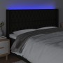Cabecero con LED de tela negro 183x16x118/128 cm de vidaXL, Cabeceros y pies de cama - Ref: Foro24-3124400, Precio: 146,39 €,...