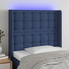 Kopfteil aus blauem Stoff mit LED 93x16x118/128 cm von vidaXL, Kopf- und Fußteile - Ref: Foro24-3124470, Preis: 83,76 €, Raba...