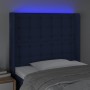 Cabecero con LED de tela azul 93x16x118/128 cm de vidaXL, Cabeceros y pies de cama - Ref: Foro24-3124470, Precio: 84,25 €, De...