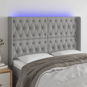Cabecero con LED de tela gris claro 163x16x118/128 cm de vidaXL, Cabeceros y pies de cama - Ref: Foro24-3124390, Precio: 153,...