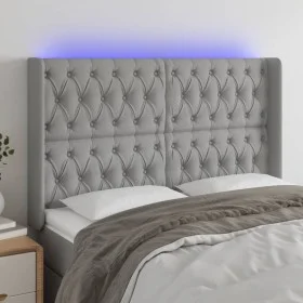 Cabecero con LED de tela gris claro 163x16x118/128 cm de vidaXL, Cabeceros y pies de cama - Ref: Foro24-3124390, Precio: 149,...