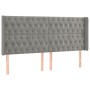 Cabecero con LED de terciopelo gris claro 203x16x118/128 cm de vidaXL, Cabeceros y pies de cama - Ref: Foro24-3124450, Precio...