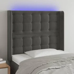 Dunkelgraues Samtkopfteil mit LED 93x16x118/128 cm von vidaXL, Kopf- und Fußteile - Ref: Foro24-3124519, Preis: 78,24 €, Raba...