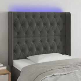 Dark gray velvet headboard with LED 93x16x118/128 cm by vidaXL, Headboards and footboards - Ref: Foro24-3124421, Price: 85,18...