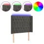 Dark gray velvet headboard with LED 93x16x118/128 cm by vidaXL, Headboards and footboards - Ref: Foro24-3124421, Price: 85,18...