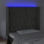 Cabecero con LED de terciopelo gris oscuro 93x16x118/128 cm de vidaXL, Cabeceros y pies de cama - Ref: Foro24-3124421, Precio...