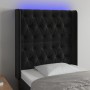 Cabecero con LED de terciopelo negro 83x16x118/128 cm de vidaXL, Cabeceros y pies de cama - Ref: Foro24-3124416, Precio: 99,1...