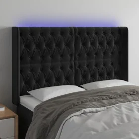 Kopfteil aus schwarzem Samt mit LED 163x16x118/128 cm von vidaXL, Kopf- und Fußteile - Ref: Foro24-3124440, Preis: 167,85 €, ...