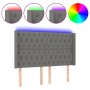 Cabecero con LED de tela gris oscuro 163x16x118/128 cm de vidaXL, Cabeceros y pies de cama - Ref: Foro24-3124391, Precio: 153...