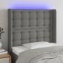 Cabecero con LED de tela gris oscuro 93x16x118/128 cm de vidaXL, Cabeceros y pies de cama - Ref: Foro24-3124465, Precio: 91,3...