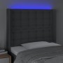 Cabecero con LED de tela gris oscuro 93x16x118/128 cm de vidaXL, Cabeceros y pies de cama - Ref: Foro24-3124465, Precio: 91,3...