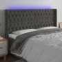 Dunkelgraues Samtkopfteil mit LED 203x16x118/128 cm von vidaXL, Kopf- und Fußteile - Ref: Foro24-3124451, Preis: 155,52 €, Ra...