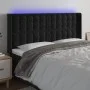 Kopfteil aus schwarzem Samt mit LED 203x16x118/128 cm von vidaXL, Kopf- und Fußteile - Ref: Foro24-3124550, Preis: 134,65 €, ...