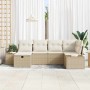 Conjunto de sofá de jardín 6 pcs Beige ratán sintético en Sofás de exterior | Comprar online en Foru.es
