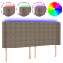 Cabecero con LED de tela gris taupe 183x16x118/128 cm de vidaXL, Cabeceros y pies de cama - Ref: Foro24-3124500, Precio: 166,...