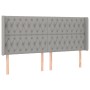 Cabecero con LED de tela gris claro 203x16x118/128 cm de vidaXL, Cabeceros y pies de cama - Ref: Foro24-3124406, Precio: 136,...