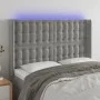 Light gray velvet headboard with LED 147x16x118/128 cm by vidaXL, Headboards and footboards - Ref: Foro24-3124530, Price: 152...