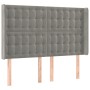 Cabecero con LED de terciopelo gris claro 147x16x118/128 cm de vidaXL, Cabeceros y pies de cama - Ref: Foro24-3124530, Precio...