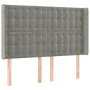 Light gray velvet headboard with LED 147x16x118/128 cm by vidaXL, Headboards and footboards - Ref: Foro24-3124530, Price: 152...