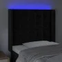 Black velvet headboard with LED 93x16x118/128 cm by vidaXL, Headboards and footboards - Ref: Foro24-3124520, Price: 97,19 €, ...