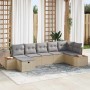 Conjunto de sofá de jardín con cojín Beige ratán sintético en Sofás de exterior | Comprar online en Foru.es