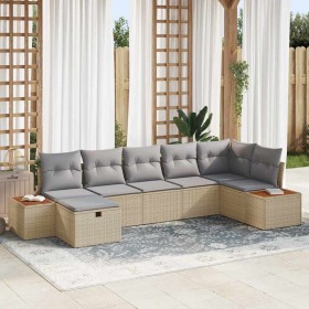 Conjunto de sofá de jardín con cojín Beige ratán sintético en Sofás de exterior | Comprar online en Foru.es
