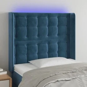 LED-Kopfteil aus dunkelblauem Samt, 93 x 16 x 118/128 cm von vidaXL, Kopf- und Fußteile - Ref: Foro24-3124522, Preis: 107,45 ...