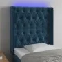 LED-Kopfteil aus dunkelblauem Samt, 83 x 16 x 118/128 cm von vidaXL, Kopf- und Fußteile - Ref: Foro24-3124418, Preis: 95,18 €...