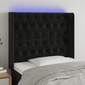 Cabecero con LED de terciopelo negro 103x16x118/128 cm de vidaXL, Cabeceros y pies de cama - Ref: Foro24-3124428, Precio: 98,...