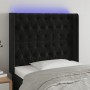 Cabecero con LED de terciopelo negro 103x16x118/128 cm de vidaXL, Cabeceros y pies de cama - Ref: Foro24-3124428, Precio: 98,...