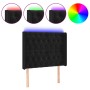 Cabecero con LED de terciopelo negro 103x16x118/128 cm de vidaXL, Cabeceros y pies de cama - Ref: Foro24-3124428, Precio: 98,...