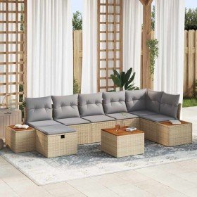 Conjunto de sofá de jardín 8 pcs Beige ratán sintético en Sofás de exterior | Comprar online en Foru.es
