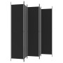 Biombo divisor de 5 paneles de tela negro 250x220 cm de vidaXL, Divisores de ambientes - Ref: Foro24-350205, Precio: 46,26 €,...