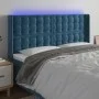LED-Kopfteil aus dunkelblauem Samt, 203 x 16 x 118/128 cm von vidaXL, Kopf- und Fußteile - Ref: Foro24-3124552, Preis: 153,37...
