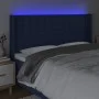 Blue fabric LED headboard 183x16x118/128 cm by vidaXL, Headboards and footboards - Ref: Foro24-3124502, Price: 134,85 €, Disc...