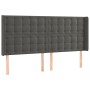 Cabecero con LED de terciopelo gris oscuro 163x16x118/128 cm de vidaXL, Cabeceros y pies de cama - Ref: Foro24-3124537, Preci...