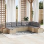 Conjunto de sofá de jardín con cojín 8 pcs Beige Poliratán en Sofás de exterior | Comprar online en Foru.es
