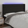 Cabecero con LED de tela negro 203x16x118/128 cm de vidaXL, Cabeceros y pies de cama - Ref: Foro24-3124408, Precio: 164,51 €,...