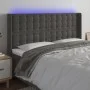 Dunkelgraues Samtkopfteil mit LED 183x16x118/128 cm von vidaXL, Kopf- und Fußteile - Ref: Foro24-3124543, Preis: 123,90 €, Ra...