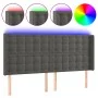 Dunkelgraues Samtkopfteil mit LED 183x16x118/128 cm von vidaXL, Kopf- und Fußteile - Ref: Foro24-3124543, Preis: 123,90 €, Ra...