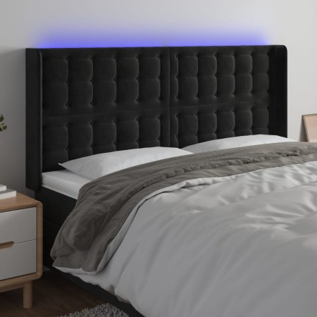 Cabecero con LED de terciopelo negro 163x16x118/128 cm de vidaXL, Cabeceros y pies de cama - Ref: Foro24-3124538, Precio: 117...