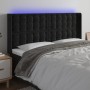 Cabecero con LED de terciopelo negro 163x16x118/128 cm de vidaXL, Cabeceros y pies de cama - Ref: Foro24-3124538, Precio: 117...