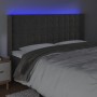 Cabecero con LED de terciopelo gris oscuro 183x16x118/128 cm de vidaXL, Cabeceros y pies de cama - Ref: Foro24-3124543, Preci...