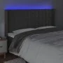 Dark gray velvet headboard with LED 183x16x118/128 cm by vidaXL, Headboards and footboards - Ref: Foro24-3124543, Price: 123,...