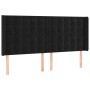 Cabecero con LED de terciopelo negro 163x16x118/128 cm de vidaXL, Cabeceros y pies de cama - Ref: Foro24-3124538, Precio: 117...