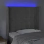 Light gray velvet headboard with LED 83x16x118/128 cm by vidaXL, Headboards and footboards - Ref: Foro24-3124512, Price: 87,2...