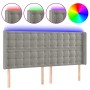 Cabecero con LED de terciopelo gris claro 183x16x118/128 cm de vidaXL, Cabeceros y pies de cama - Ref: Foro24-3124542, Precio...