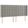 Cabecero con LED de terciopelo gris claro 183x16x118/128 cm de vidaXL, Cabeceros y pies de cama - Ref: Foro24-3124542, Precio...